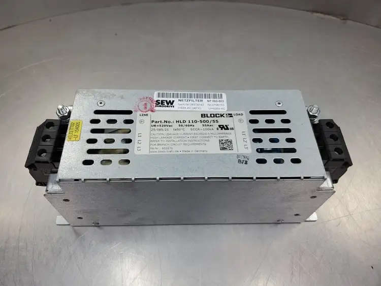 Used BLOCK HLD 110-500/55 Filter Module, 55A, 520VAC Misc Electrical & Power Parts South Carolina US | Palmetto Automation #1160399