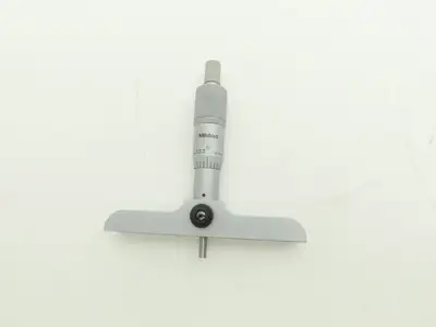 Mitutoyo 128-106 Depth Gage Micrometer 0-1" Range .001"Grad 4" Base
