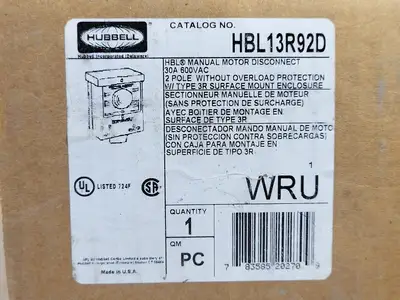 NEW HUBBELL HBL13R92D