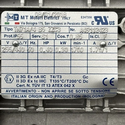 New | in-Stock MT Motori TN71A/4 A.C. Motors California US | Davliegogo LLC #1705352