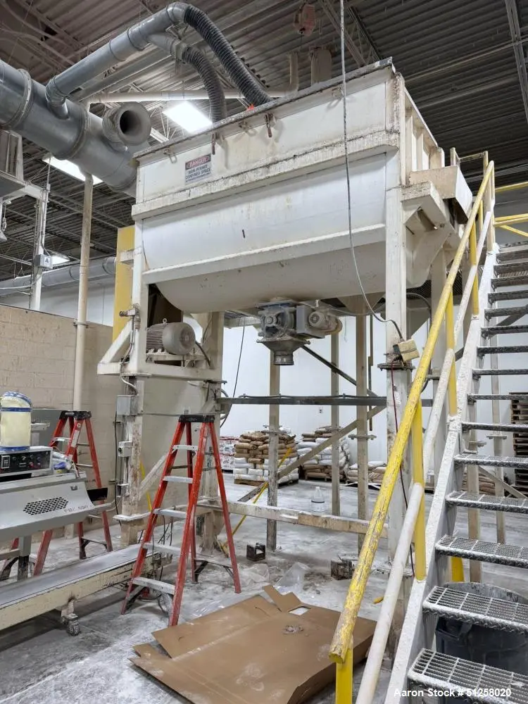 Used Industrial Ribbon Blender, 200 Cubic Foot, Stainless Steel, 50 HP with Rotary Valve