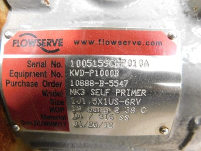 New | in-Stock Flowserve MK3SELFPRIMER Pumps Ohio US | Equipment Recovery Corp. #1329646