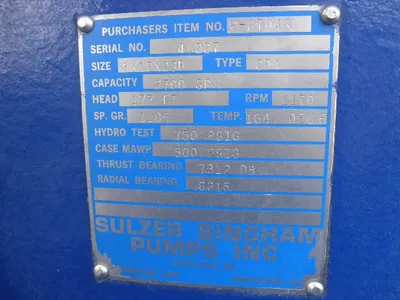 NEW SULZER BINGHAM 8X12X23B CDA