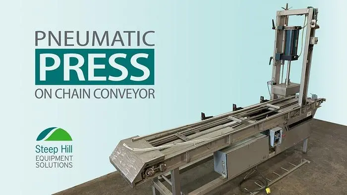 Pneumatic Press on Chain Conveyor