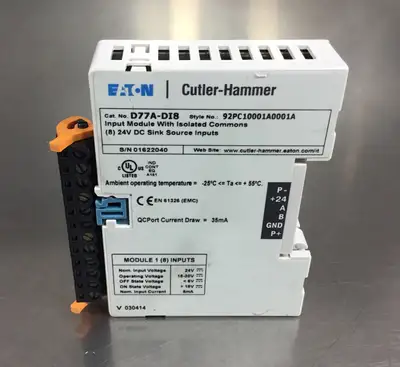 Cutler-Hammer / Eaton D77A-DI8 Input Module 24VDC 8 Pt. 3D-29