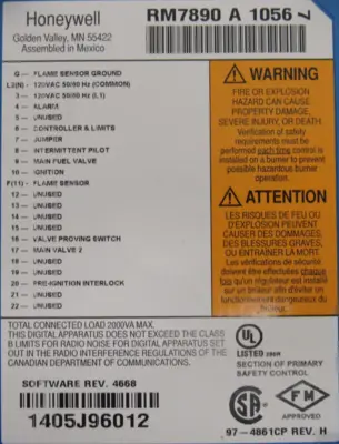 NEW HONEYWELL RM7890-A-1056 BURNER CONTROL RM7890A1056