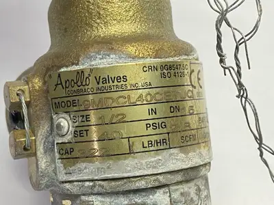 USED APOLLO SAFETY VALVE 2.8 PSIG 1/2" NPT