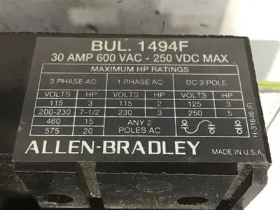 USED ALLEN BRADLEY 1494F-C633 SER B