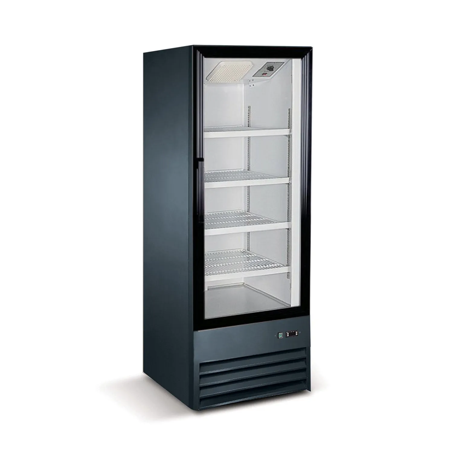 126-0009 Norpole NPGR1-S9B Small 1 Glass Door Self Contained Black Cooler