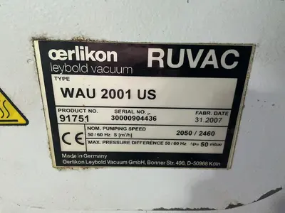 Used 2007 OERLIKON WAU 2001 US Pumps Ohio US | HGR 24 #1566928