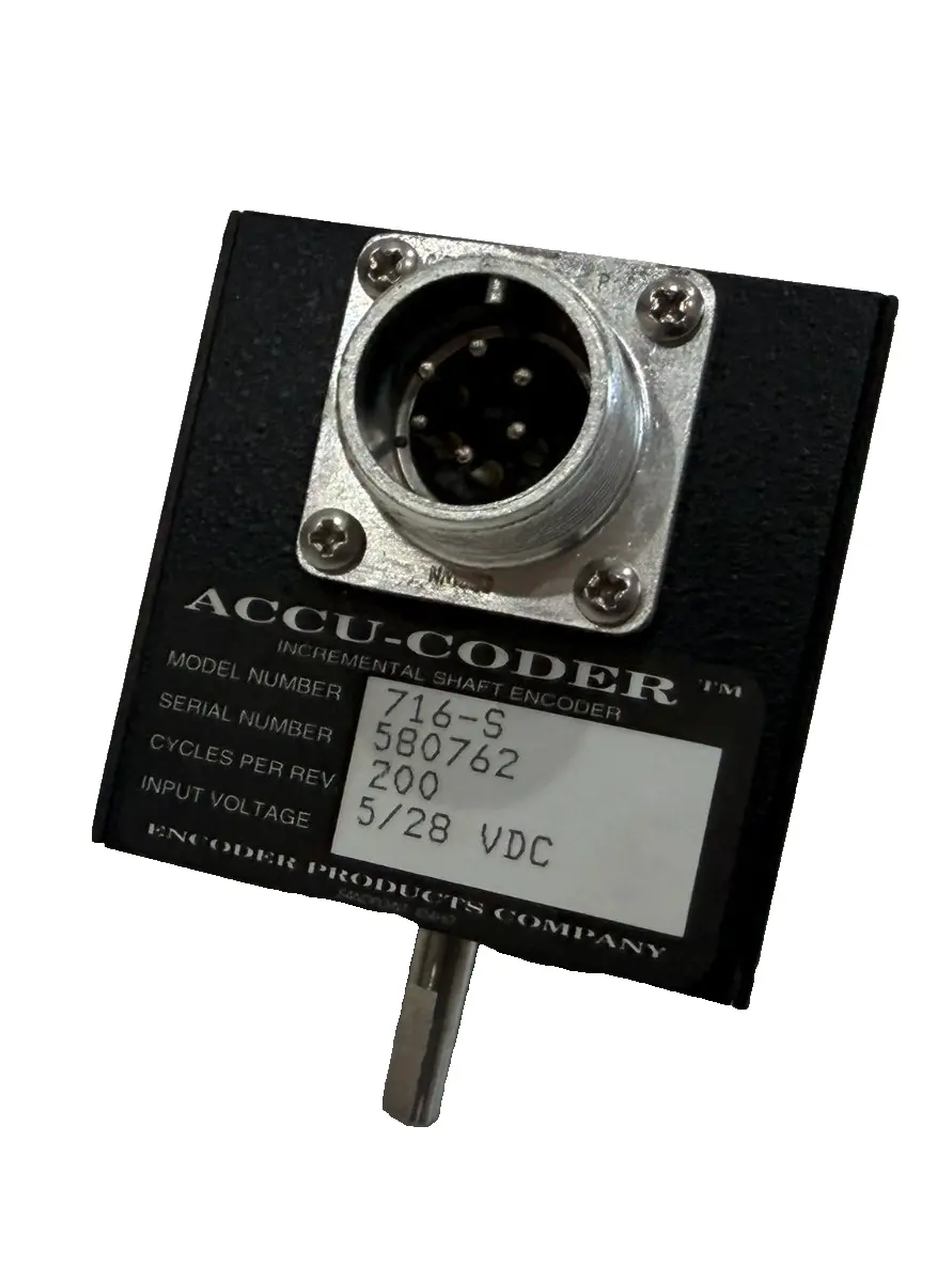 NEW ACCU-CODER 716-0 INCREMENTAL SHAFT ENCODER 5/28VDC 200 PULSES PER REV 7160