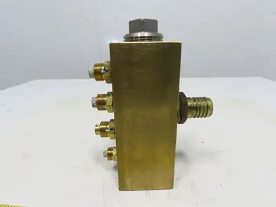 11 Port Brass Manifold Block Inlet 1"&1-1/4" NPT 8 Outlet 3/8" NPT 2-1/2"x6-1/2"