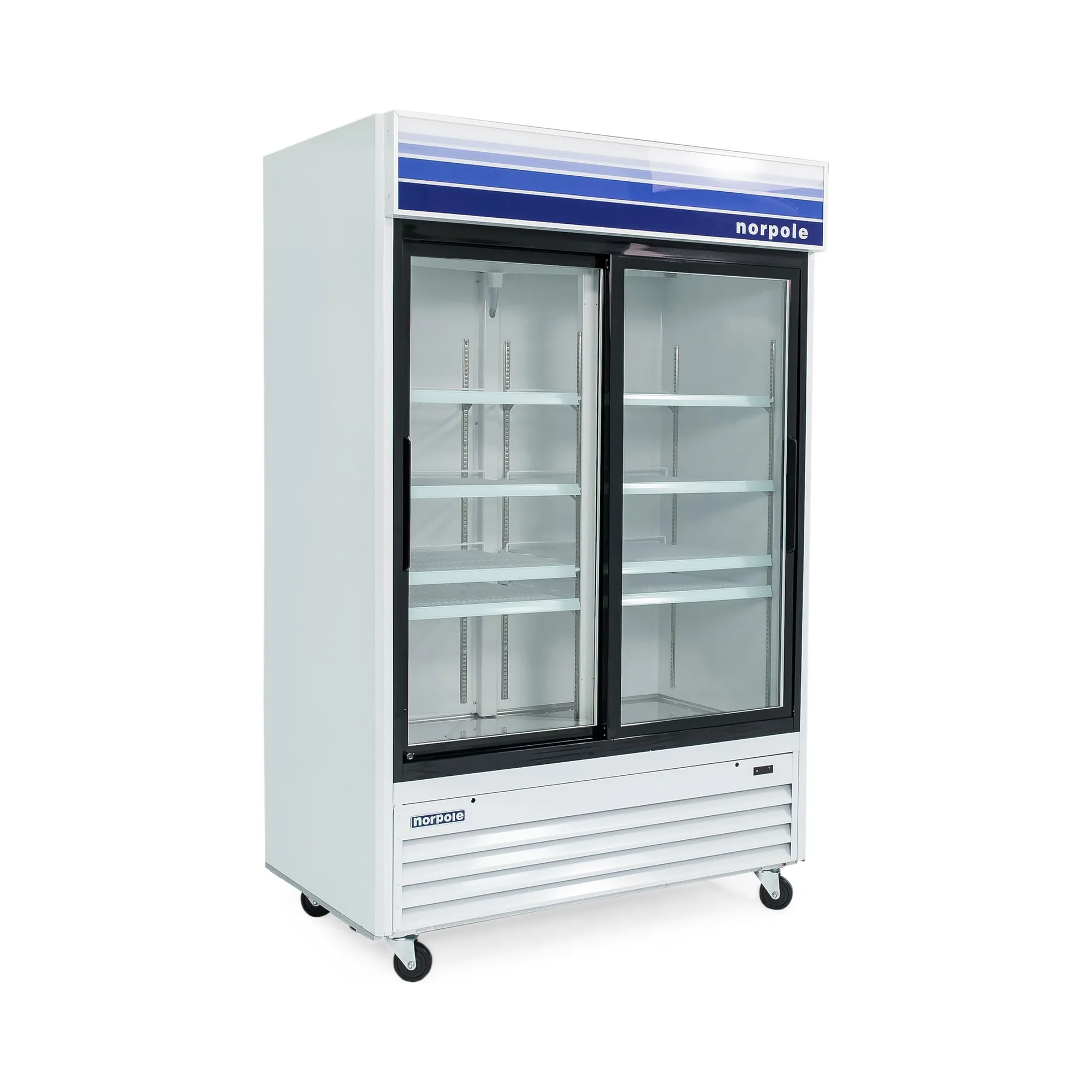 126-0012 Norpole NPGR2 45CU 2 Sliding Door Self Contained Cooler Refrigerator