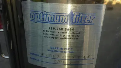 USED OPTIMUM FILTERS 1HP-12TB-3-7-3F-1/2TC-E-EF