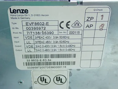 USED LENZE EVF8602E