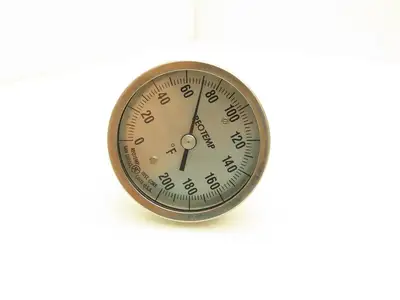 Reotemp AA/04/04/F43 Thermometer 4" Stem 1/4" NPT 3" Back 0-200° F Lot of 6