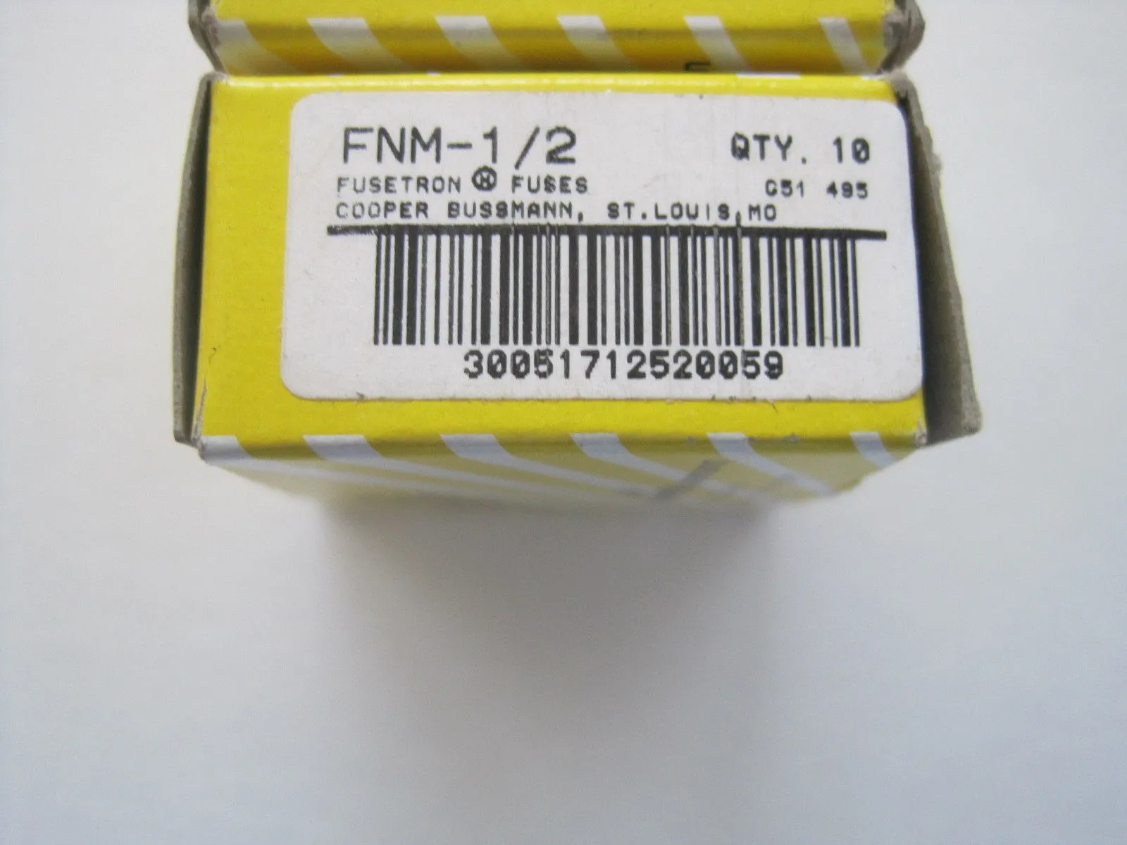 NEW 10 COOPER BUSSMANN FNM-1/2 FUSES BOX OF TEN