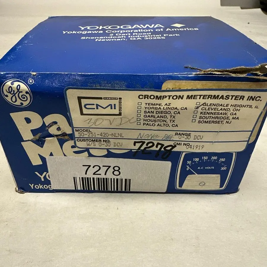 New | in-Stock YOKOGAWA 50-251-420-NLNL Meters - Misc Ohio US | Surplus Asset Holdings #1248179