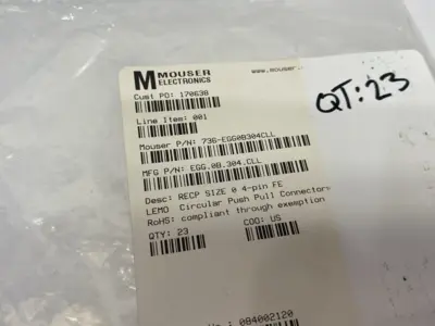 New | in-Stock LEMO Push/Pull Socket/Receptacle, Front Panel Mount 4-Contacts 23-PACK Electrical Fittings Michigan US | Maverick Industrial Sales #1518265
