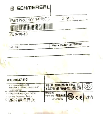 NEW SCHMERSAL 101141529 PROXIMITY SWITCH IFL-5-18-10