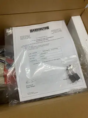 USED KITO, HARRINGTON ELECTRIC CHAIN HOIST 525LBS. 10FT 120V