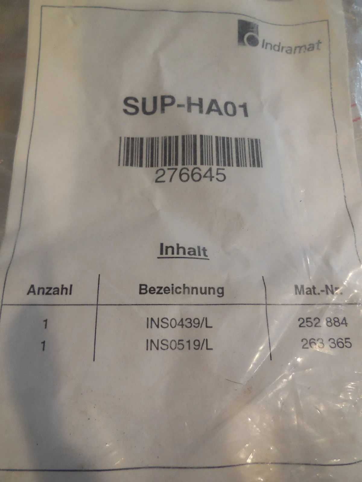 2 NEW INDRAMAT SUP-HAO1 PARTS KIT SUPHA01