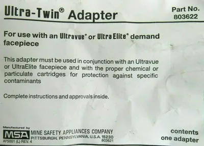 NEW LOT OF 49 MSA 803622 ALTRA-TWIN ADAPTER FOR ULTRAVUE AND ULTRA ELITE MASK