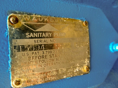 250 Lpm Waukesha S/S Pump Size 60