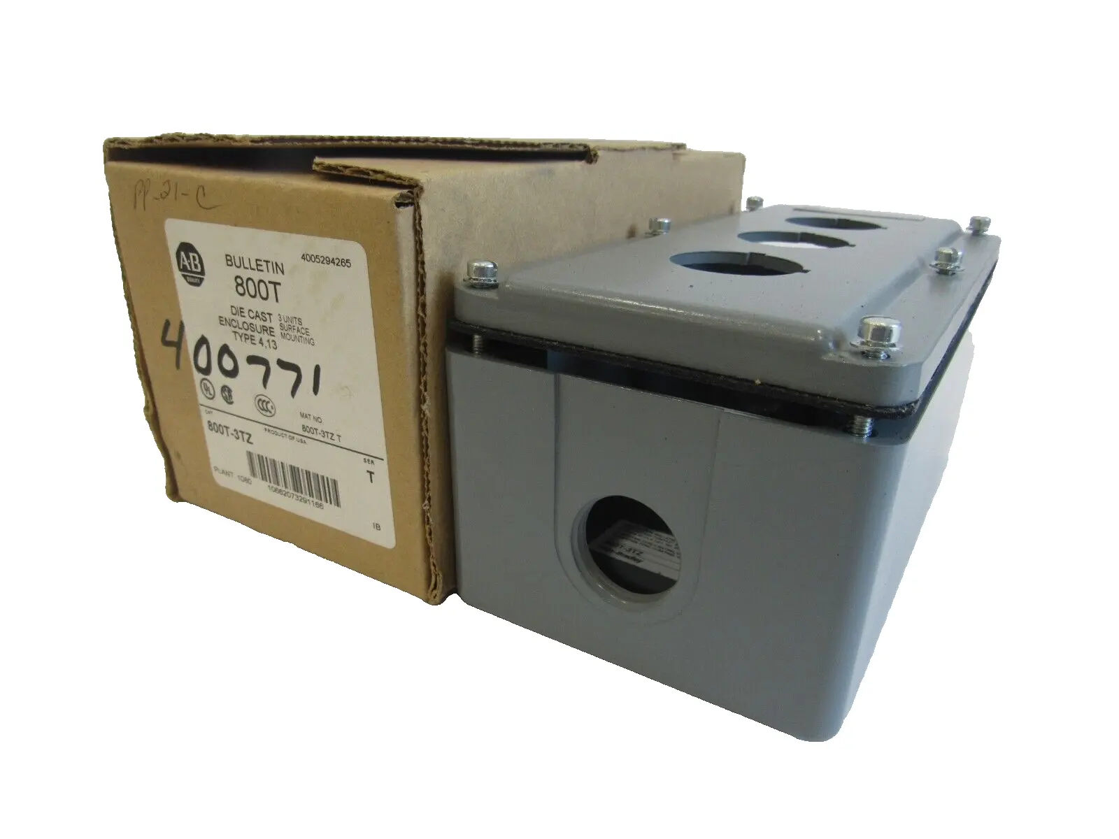 ALLEN BRADLEY 800T-3TZ DIE CAST ENCLOSURE SER. T 800T3TZ NEW, SURPLUS
