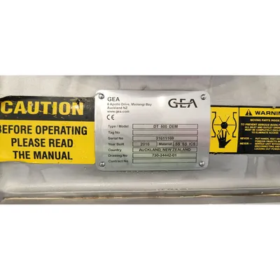 USED GEA PROCESS ENGINEERING, INC. DT 500 DEM