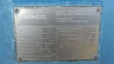 HEINKEL HF800 Centrifuge Horiz. Basket Pusher Or Peeler | Perry Equipment (2)
