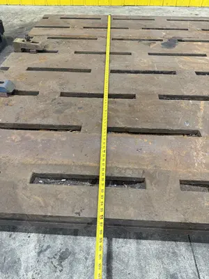 12' LONG X 8' WIDE X 5" THICK T-SLOTTED FLOOR PLATE / LAYOUT TABLE: YOBRO #23835
