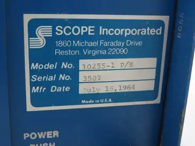 Scope Incorporated 30255-1 P/S 8200 ScopeScan Power supply Module