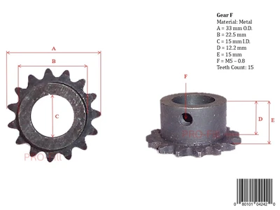 New | in-Stock PRO-FILL INC GEAR E (38MM X 15MM) Conveyor Parts | ProFill Inc #948230