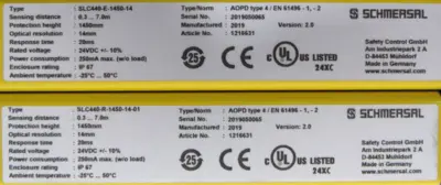 NEW SCHMERSAL SLC440-ER-1450-14-01 SAFETY LIGHT CURTAIN SET 1216631