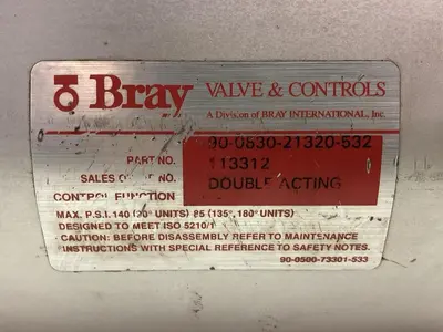 Used BRAY 90-0830-21320-532 Rotary Actuators Ohio US | Surplus Asset Holdings #1365760