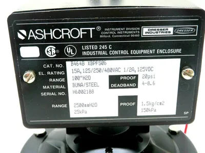NEW ASHCROFT B464B PRESSURE SWITCH 15A 125/250/480VAC B464B-XBPFS06