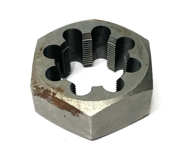 Used INTERSTATE HEX RETHREADING DIE: M36X1.5, 1" THICK, RIGHT HAND, CARBON S Taps & Dies Michigan US | Maverick Industrial Sales #1091118