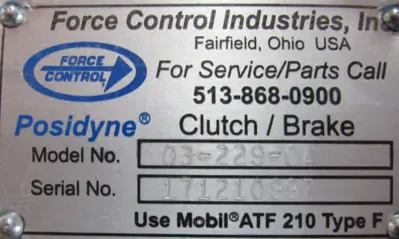 NEW FORCE CONTROL 03-229-0A CLUTCH/BRAKE 032290A