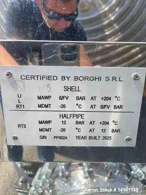 Unused 9,100-Gallon 304L Stainless Steel Reactor by Borghi Srl