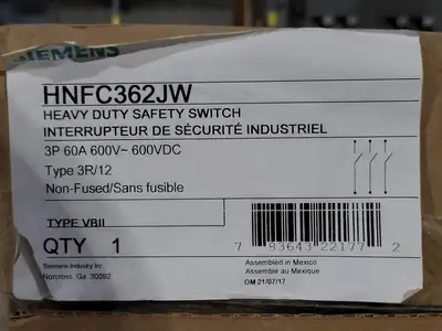 New | in-Stock SIEMENS HNFC362JW Switchgears British Columbia CA | Lenmark #240205