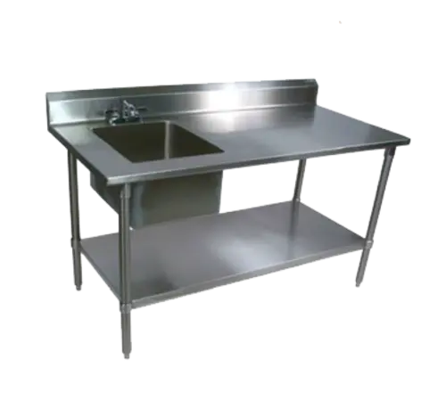 John Boos EPT8R5-3072SSK-L 72" Work Table w/ (1) Left Bowl, Stainless