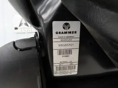 Grammer Forklift Seat Black Vinyl Adjustable Removed From Linde 1114891