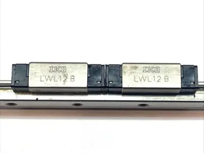Used IKO Linear Bearing Guide Blocks (2x) w/ Guide Rail 350mm L x 12mm W Linear Guides Michigan US | Maverick Industrial Sales #1395407