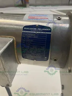USED SCHAEFER TECHNOLOGIES CP-4200 CAPSULE POLISHER W/ BALDOR VSWDM3538 MOTOR