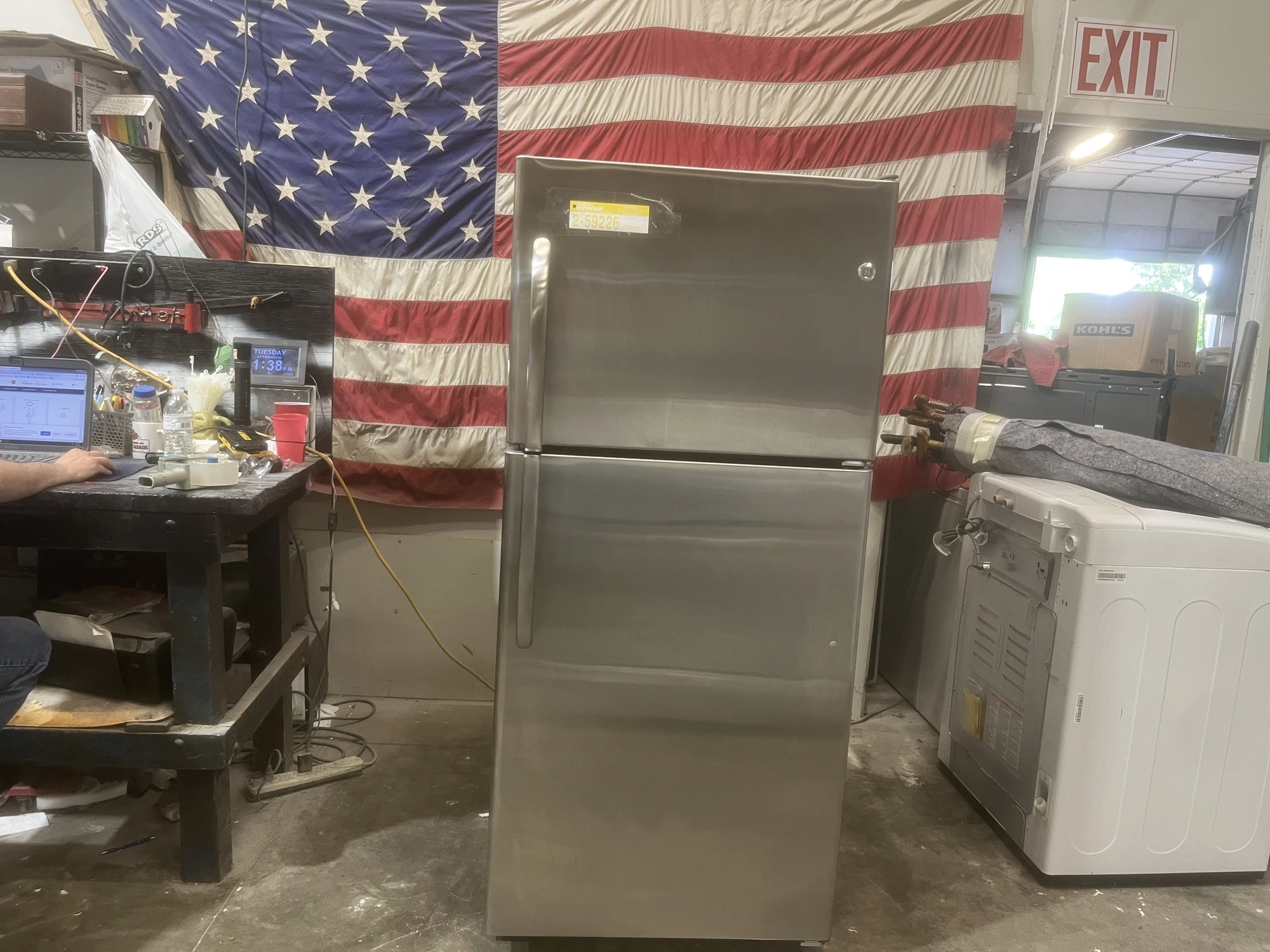 USED GE FREEZER ON TOP