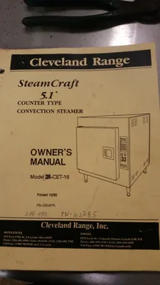 152-0364 Cleveland Steam Craft VCET-16 Counter Top Convection Steamer