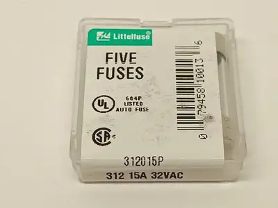 NEW LITTELFUSE FAST-ACTING FUSE 15A 32VAC