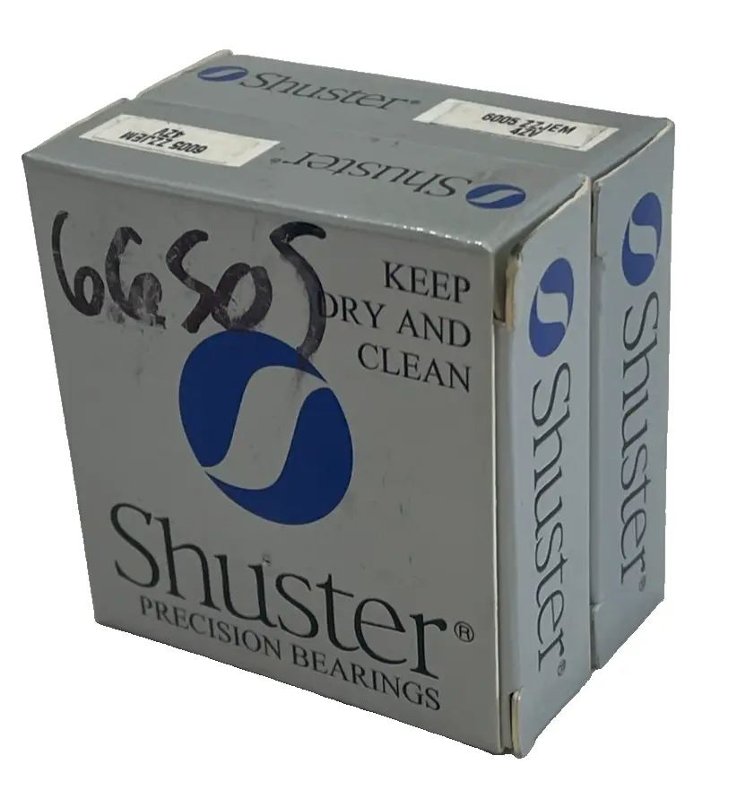 NEW LOT OF 2 SHUSTER 6005 ZZ JEM SINGLE ROW BALL BEARING 6005ZZJEM