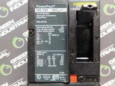 Square D HGL26125C Circuit Breaker 125A 600VAC 250 VDC 2 Pole Type HG 150 New